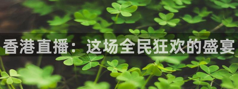 mb33tv斗球直播：香港直播：这场全民狂欢的盛宴